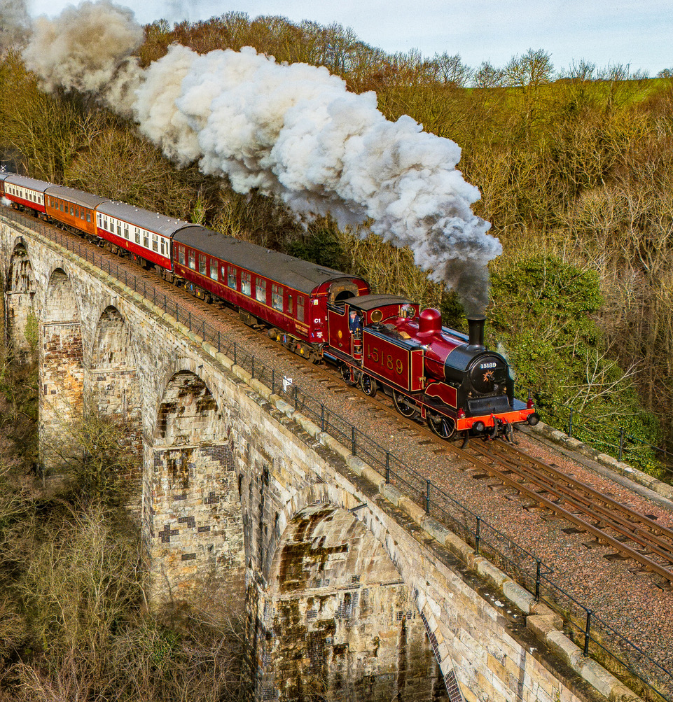 Caledonian 0-4-4T 15189 crossing the River Avon on the Boness and Kinneil Railway Feb 2026 pic1 Chris Paton.jpeg