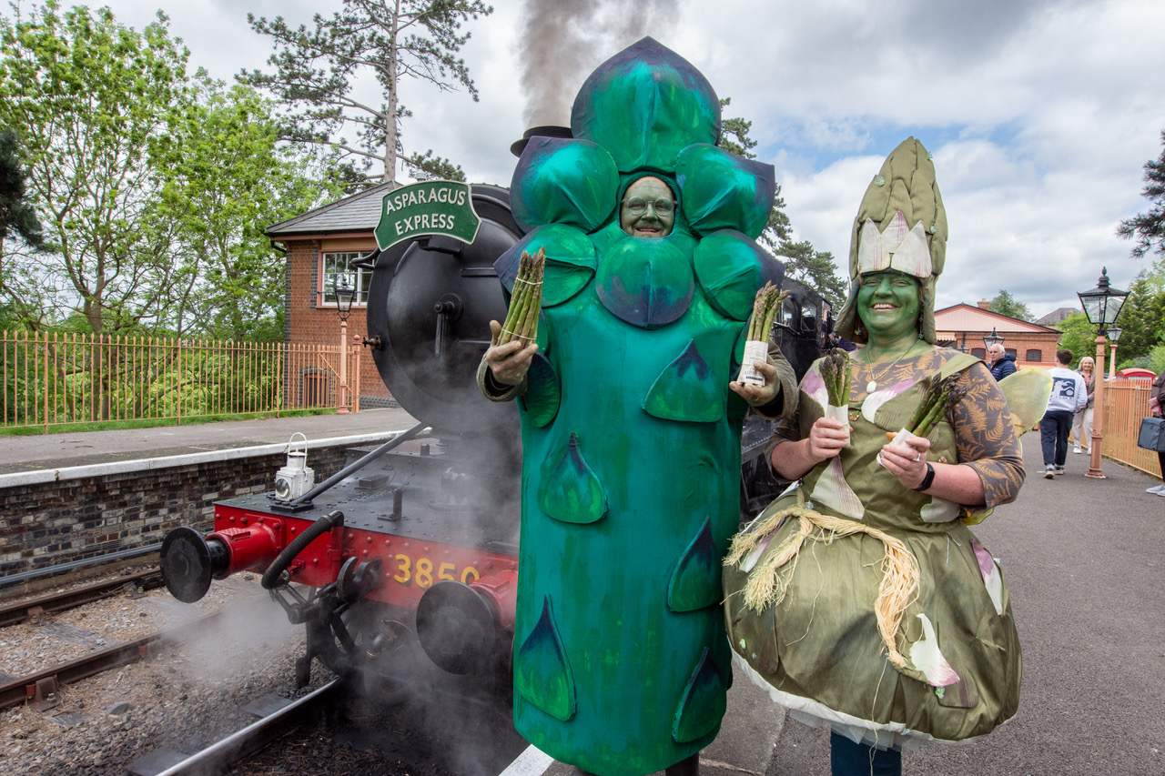 ‘Steamed’ asparagus on the Gloucestershire Warwickshire Steam Railway 